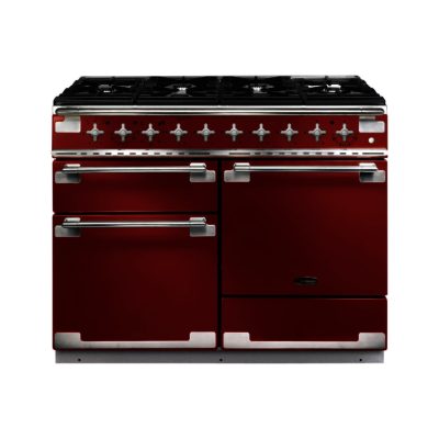 Rangemaster Elise 110cm Dual Fuel 94260 Range Cooker in Cherry Red with 6 Burner FSD Hob